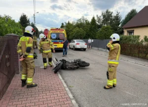 Wypadek z udziałem motocyklisty na Myśliwskiej. 34-latek w szpitalu!